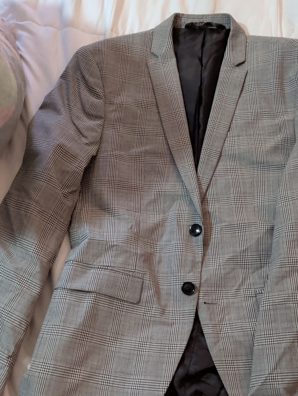 Zara Men's Gray Glen Plaid Sport Coat Blazer